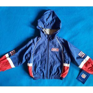 *NWT* NFL NY 'GIANTS' blue RAINCOAT/ Jacket zippered hooded Sz 4T boys
